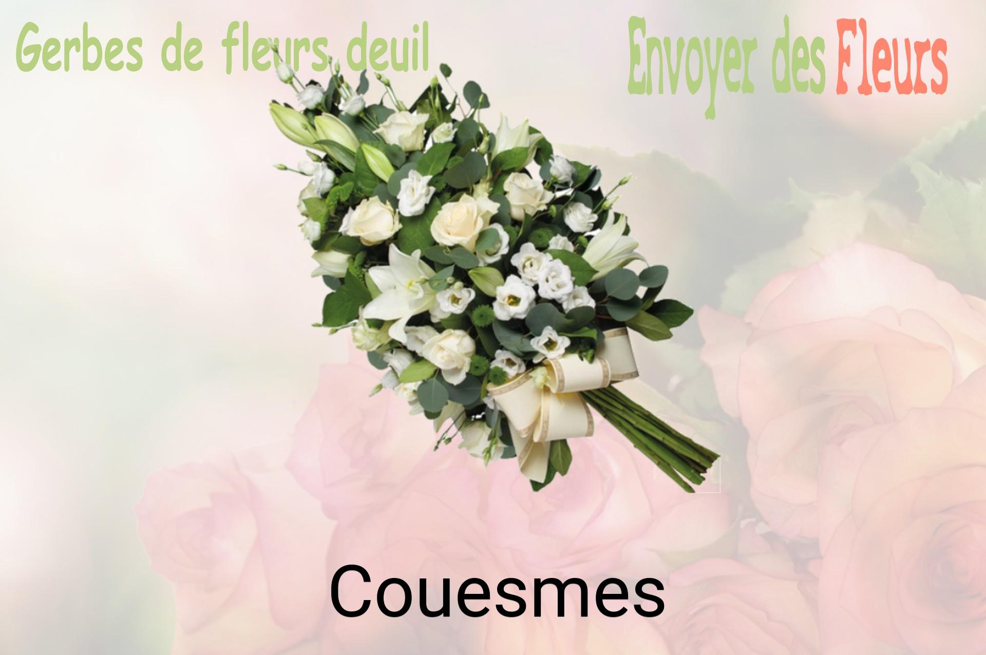Gerbe de fleurs de deuil livrée à Couesmes